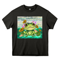 Asphalt frog with sunflower Heavy Core Tee - TumblerDesignByShophia