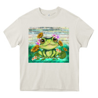 Frog With Sunflower Heavy Core Tee | Teevron