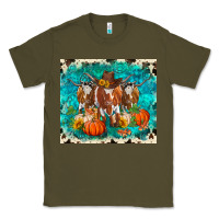 Army Green fall longhorn cows Classic Tee - RanaPortraitStore