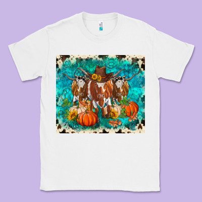 Fall Longhorn Cows Classic Tee Designed By Ranaportraitstore