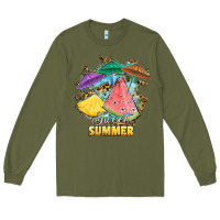Army Green sweet summer watermelon pineapple fruits Long Sleeve Tee - RanaPortraitStore