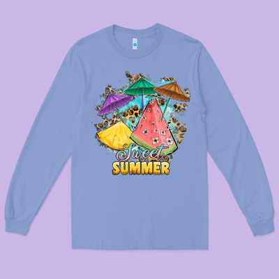 Sweet Summer Watermelon Pineapple Fruits Long Sleeve Tee Designed By Ranaportraitstore
