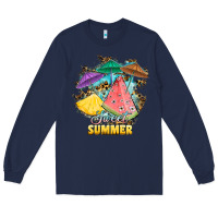 Navy sweet summer watermelon pineapple fruits Long Sleeve Tee - RanaPortraitStore
