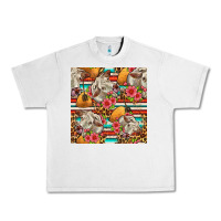 Lunar Rock western cow with hay and flowers seamless pattern Urban Heavy Tee - FaDigitalArtStudio