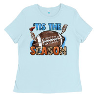 Baby Blue Tis the season lightning bolt Ladies Tee - HowdyJamesFarm