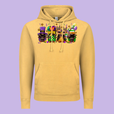Mardi Gras Afro Gnomies Vintage Hoodie Designed By Fadigitalartstudio