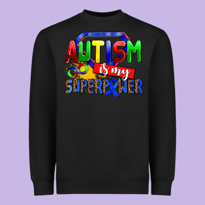 Autism Is My Superpower Heavyweight Sweatshirt Designed By Adodesignshop