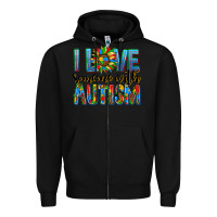 Black ı love someone with autism Zipper Hoodie - AdoDesignShop