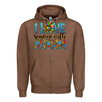 Chestnut ı love someone with autism Zipper Hoodie - AdoDesignShop