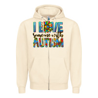 Sandshell ı love someone with autism Zipper Hoodie - AdoDesignShop