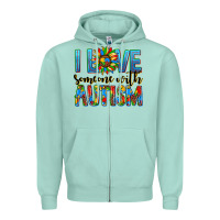 Seafoam ı love someone with autism Zipper Hoodie - AdoDesignShop