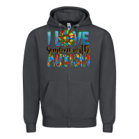 Smoke ı love someone with autism Zipper Hoodie - AdoDesignShop