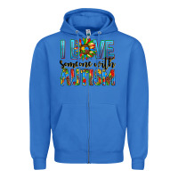 True Royal ı love someone with autism Zipper Hoodie - AdoDesignShop