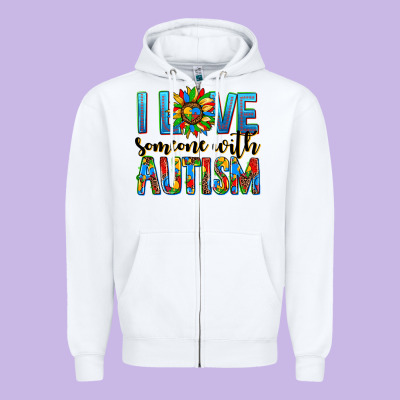 ı Love Someone With Autism Zipper Hoodie Designed By Adodesignshop