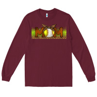 Burgundy Baseball And Softball Mom Libbey Glass Long Sleeve Tee - BundleAndBundleShop