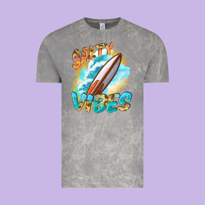 Salty Vibes Vintage Tee Designed By Fadigitalartstudio