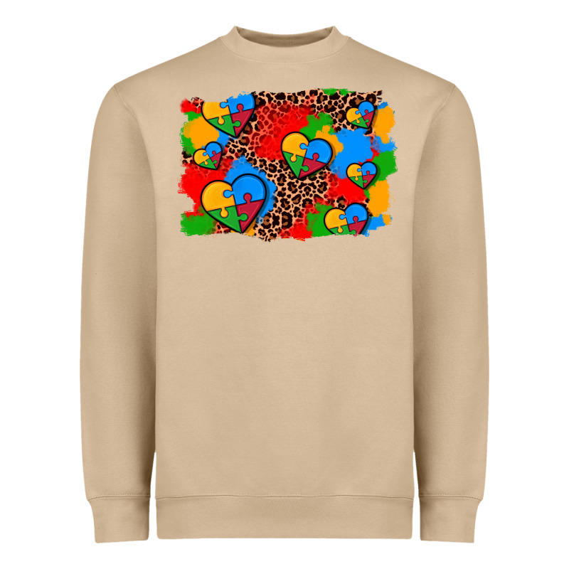 Autism Heart Background Heavyweight Sweatshirt by AdoDesignShop | Teevron