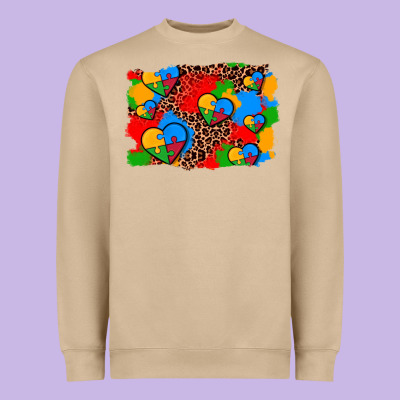 Autism Heart Background Heavyweight Sweatshirt Designed By Adodesignshop