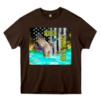 Chocolate Brown reel cool dad bass Heavy Core Tee - TumblerDesignByShophia
