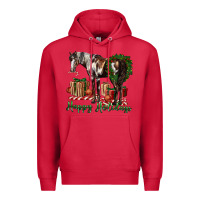 Cardinal happy holidays mustang horse Premium Hoodie - LillyAllenDesigns