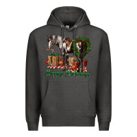 Charcoal Heather happy holidays mustang horse Premium Hoodie - LillyAllenDesigns