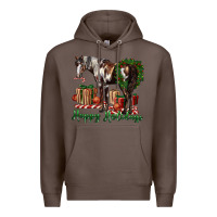 Coffee happy holidays mustang horse Premium Hoodie - LillyAllenDesigns