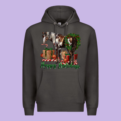 Happy Holidays Mustang Horse Premium Hoodie Designed By Lillyallendesigns