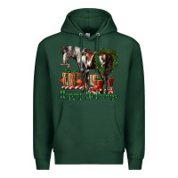Sports Green happy holidays mustang horse Premium Hoodie - LillyAllenDesigns