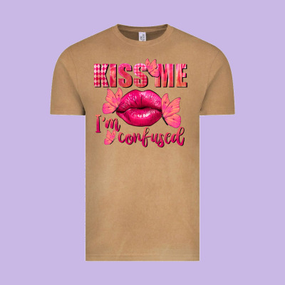 Kiss Me I'm So Confused Valentine's Day Vintage Tee Designed By Fadigitalartstudio