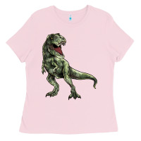 Bubblegum Pink T-rex Ladies Tee - HowdyJamesFarm