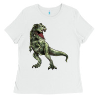 White T-rex Ladies Tee - HowdyJamesFarm