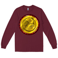 Burgundy american football round earrings Long Sleeve Tee - BundleAndBundleShop