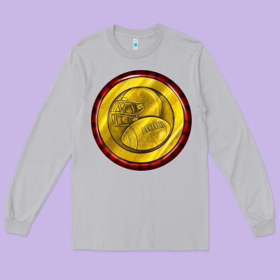 American Football Round Earrings Long Sleeve Tee Designed By Bundleandbundleshop