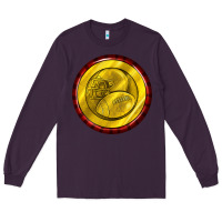 Plum american football round earrings Long Sleeve Tee - BundleAndBundleShop