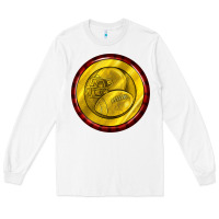 White american football round earrings Long Sleeve Tee - BundleAndBundleShop