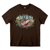 Chocolate Brown Country Mama Heavy Core Tee - HowdyJamesFarm
