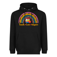 Black back to school rainbow teach love inspire Heavyweight Hoodie - AdoDesignShop