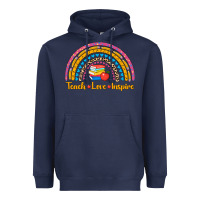 Navy back to school rainbow teach love inspire Heavyweight Hoodie - AdoDesignShop