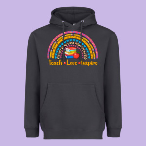 Back To School Rainbow Teach Love Inspire Heavyweight Hoodie Designed By Adodesignshop