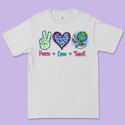 Peace Love Teach Premium Tee Designed By Jasminsmagicworld