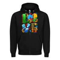 Black love with heart sunflower Zipper Hoodie - AdoDesignShop