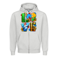 Dove Grey love with heart sunflower Zipper Hoodie - AdoDesignShop