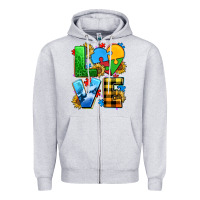 Heather Grey love with heart sunflower Zipper Hoodie - AdoDesignShop