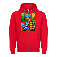 Red love with heart sunflower Zipper Hoodie - AdoDesignShop