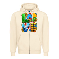 Sandshell love with heart sunflower Zipper Hoodie - AdoDesignShop