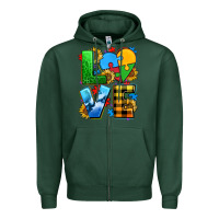 Sports Green love with heart sunflower Zipper Hoodie - AdoDesignShop