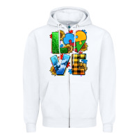White love with heart sunflower Zipper Hoodie - AdoDesignShop