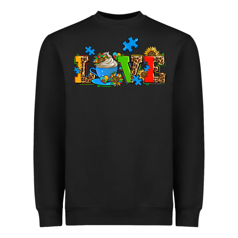 Autism Coffee Cup With Sunflower Heavyweight Sweatshirt by AdoDesignShop | Teevron