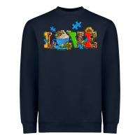 Navy autism coffee cup with sunflower Heavyweight Sweatshirt - AdoDesignShop