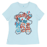Baby Blue Party in the USA 4th of july Ladies Tee - HowdyJamesFarm